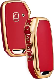 Key Fob Cover for Kia, Key Fob Case Accessories for 2019-2022 Kia Soul Forte Telluride K5/K3 Seltos NIRO Sportage Sorento Premium Soft TPU 360 Degree Full Protection(Red)