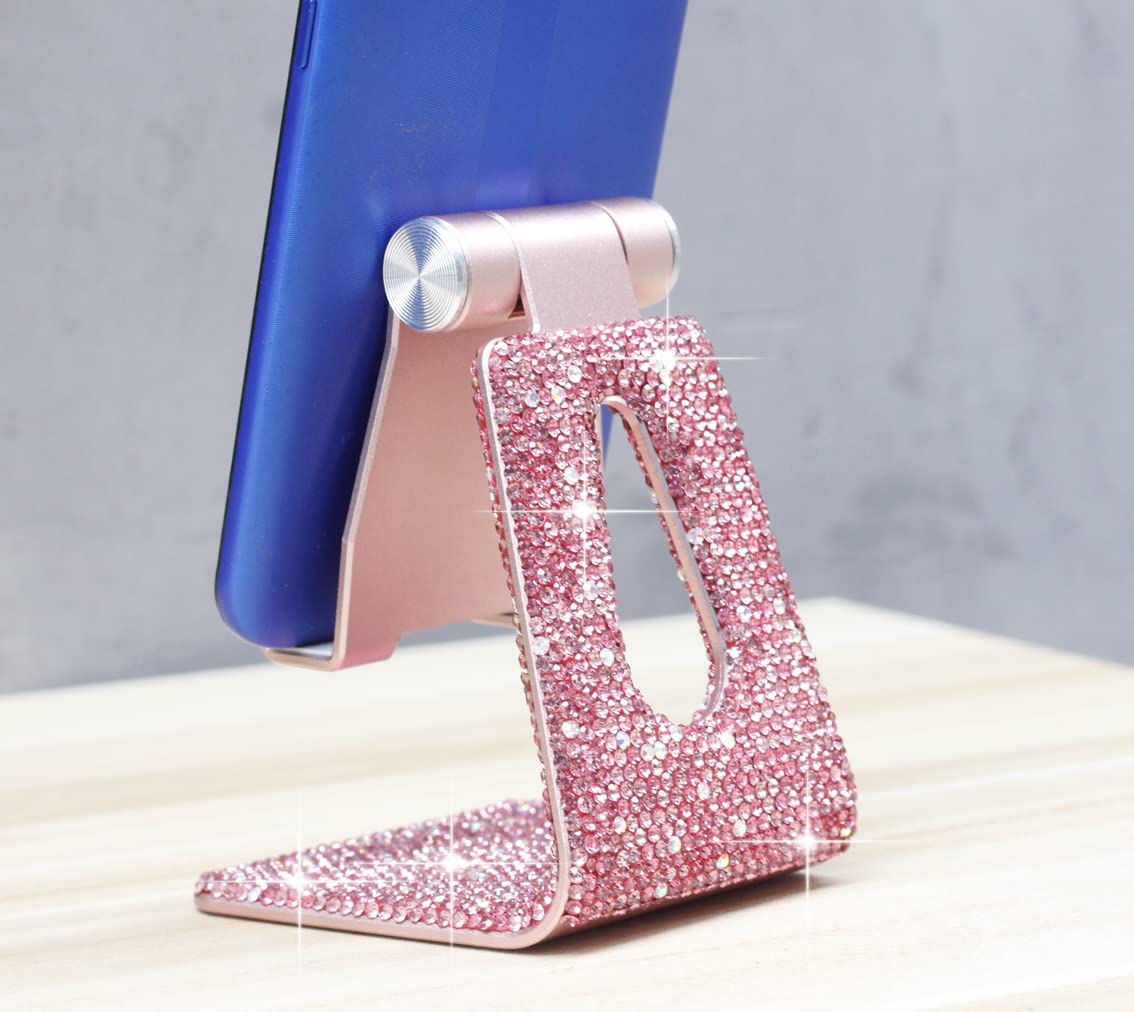 Soporte ajustable para teléfono celular con diamantes de imitación, soporte para teléfono para escritorio, soporte de escritorio, soporte de escritorio para teléfono, compatible con iPhone