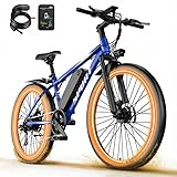 AVBDJOY 1500W Electric Bike for Adults Teens,65 Miles 28MPH Electric Mountain Bike with 48V 15Ah Removable Battery, Adjustable Seat,Cruise Control, Full Suspension,7-Speed UL Certified (Blue-Classic)