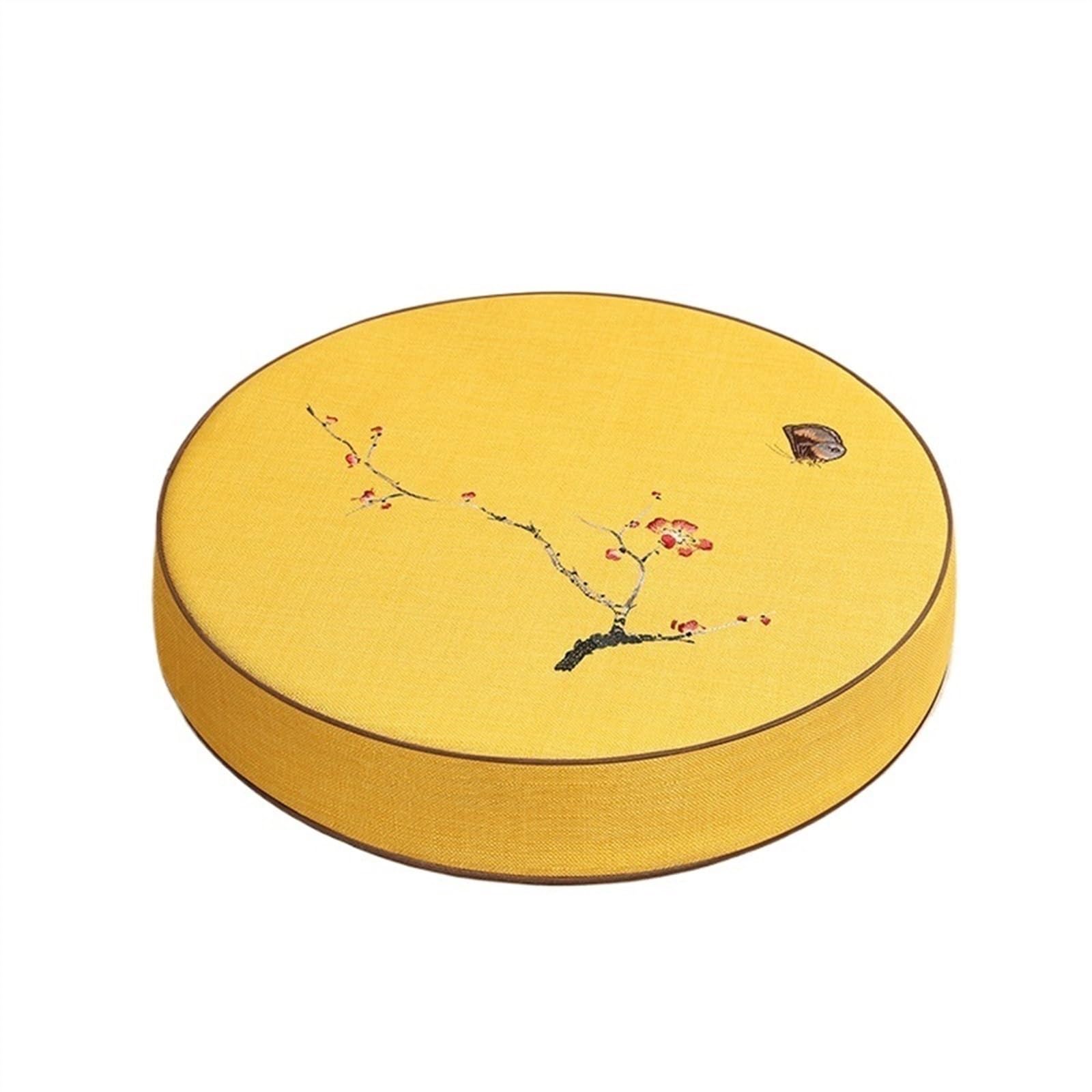 Rundes Bodenkissen, abnehmbarer, waschbarer Bezug, dickes Meditations-Yoga-Kissen, Leinenmaterial für Wohnzimmer und Tatami-Nutzung, weiches bequemes Design