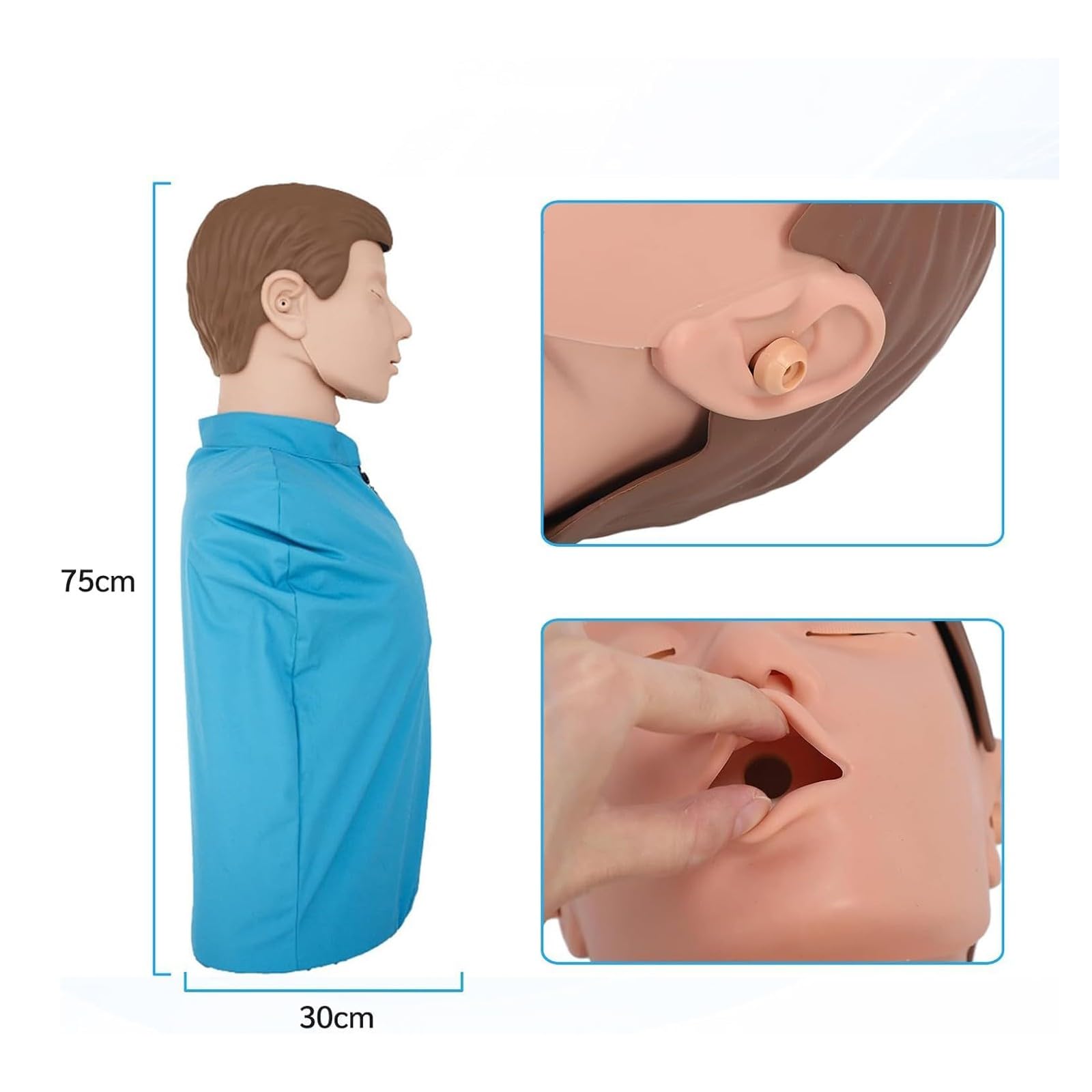 Mannequin de réanimation cardio-pulmonaire adulte, ventilation artificielle, demi-corps en caoutchouc pour la formation aux premiers secours A