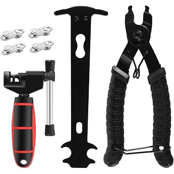 Bicycle Chain Repair Set - Chain Riveter Bicycle Set with Chain Pliers Chain Gauge Bicycle and Rivets Bicycle Chain Tool for 6-11 Speed Bicycle Chain