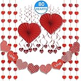 21pc Valentines Day Decoration Set - 2020 NEW Hearts Banner, 2 Heart Fans 14