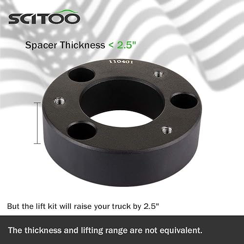 Miniatura 5 de SCITOO Kit de elevación de nivelación delantera de 2.5 pulgadas para Ford 2004-2020 Espaciador de puntal de elevación compatible con Ford para F-150