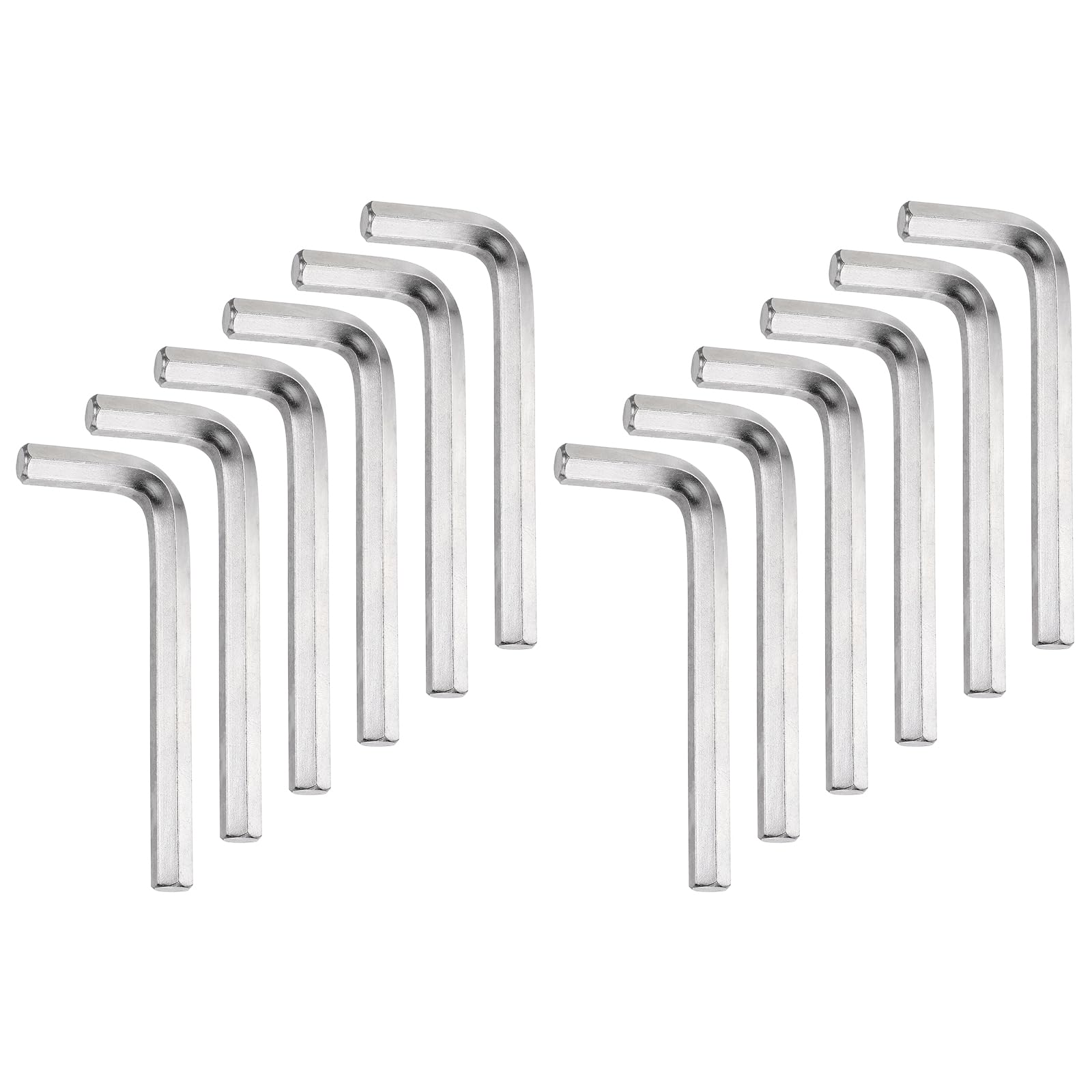 sourcing map 12pcs Hex Key Wrench 10mm Cr-V Steel L-Shape Hexagon Metric Wrenches Repairing Tool for Home DIY Bike Motorcycle Repair, Silver