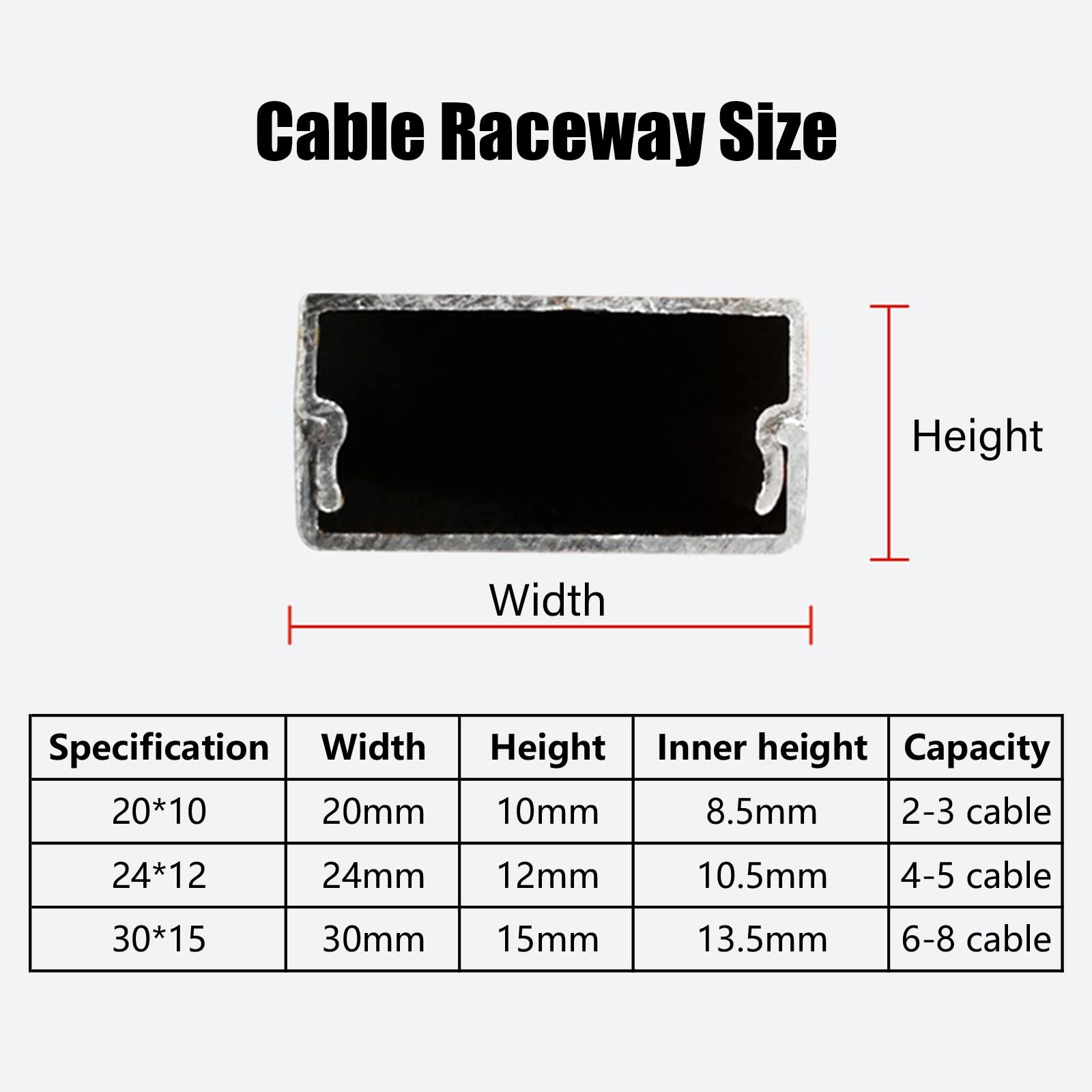 Gaine Cable Cache-Fils Mural, Métal Lourd À Peindre Cache-câble Anti-mâchonnement pour Extérieur, Porte, Cuisine, Protection pour Bébés, Animaux Et Enfants (Color : White, Size : 24mm*12mm)