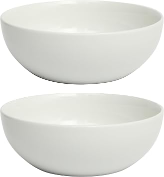 Gibson Home Extra Large Serving Bowls Set of 2-100 oz 10-Inch White Porcelain Salad Bowl Set, Stackable Ceramic Kitchen Bowls, Dishwasher & Microwave Safe