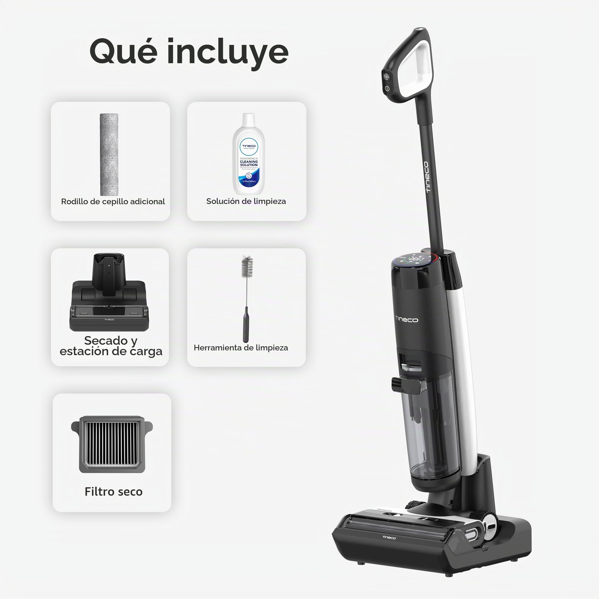 Tineco Floor One S7 Pro - Aspirador en seco y húmedo inalámbrico (40 min, Secado centrífugo, Doble Cara, reconocimiento Inteligente, duración de batería Triple, autolimpieza para Pelo de Animales)
