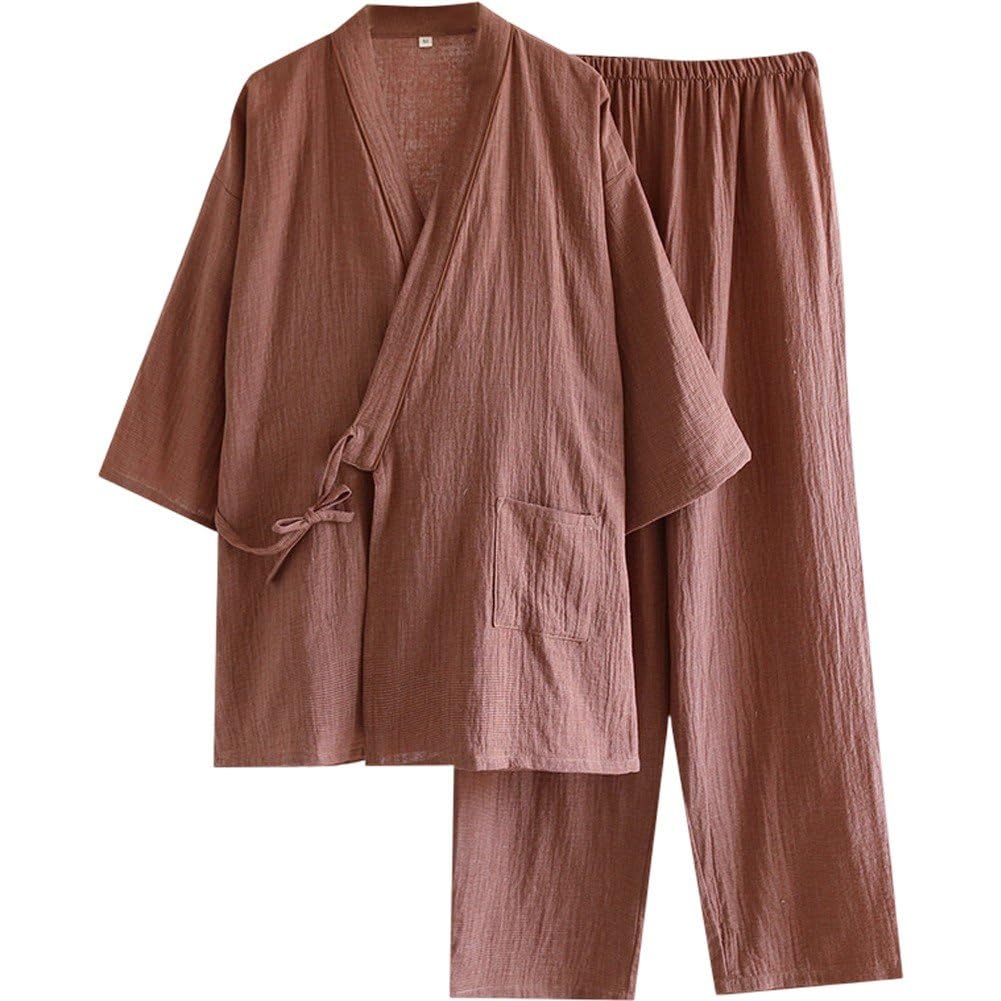 Pijama kimono de algodón ropa cómoda para estar en casa en las tardes de verano