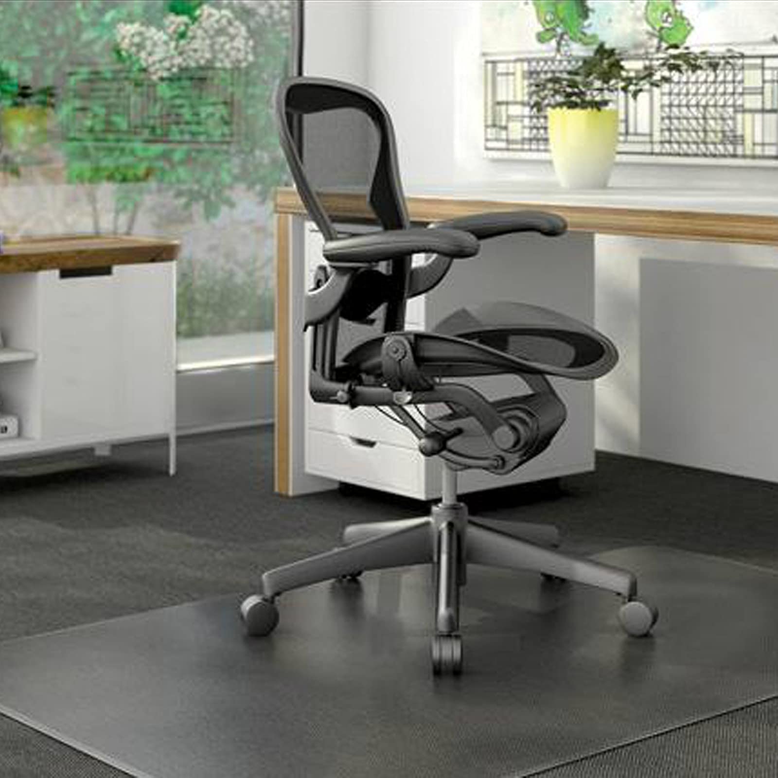 Tapis Protège Sol Tapis Transparent pour Chaise de Bureau,Tapis Plastique PVC Hall Chambre Ordinateur Chaise pivotante en Bois Plancher Transparent Tapis de Sol étanche Nappe (140x200cm)