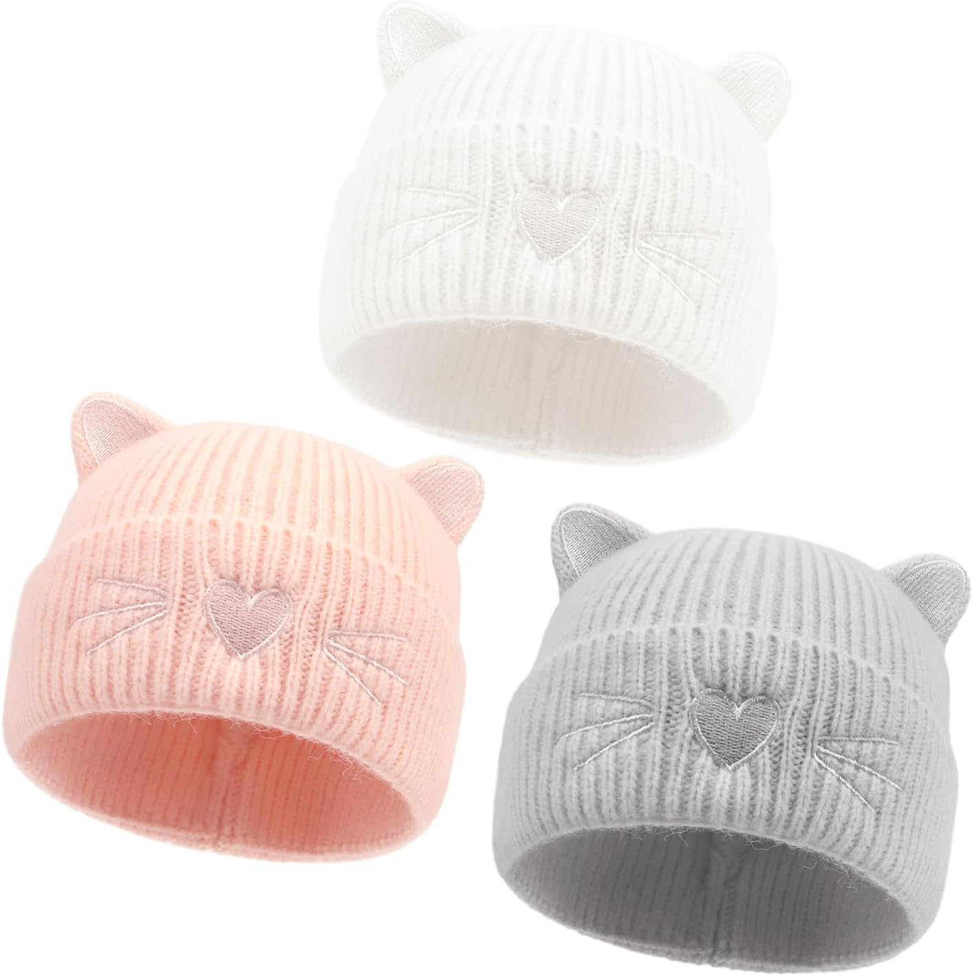 Baby Beanie Winter Hat with Cat Ear for Infant Toddler Boys Girls Kids Soft Knitted Hat Warm Skull Cap