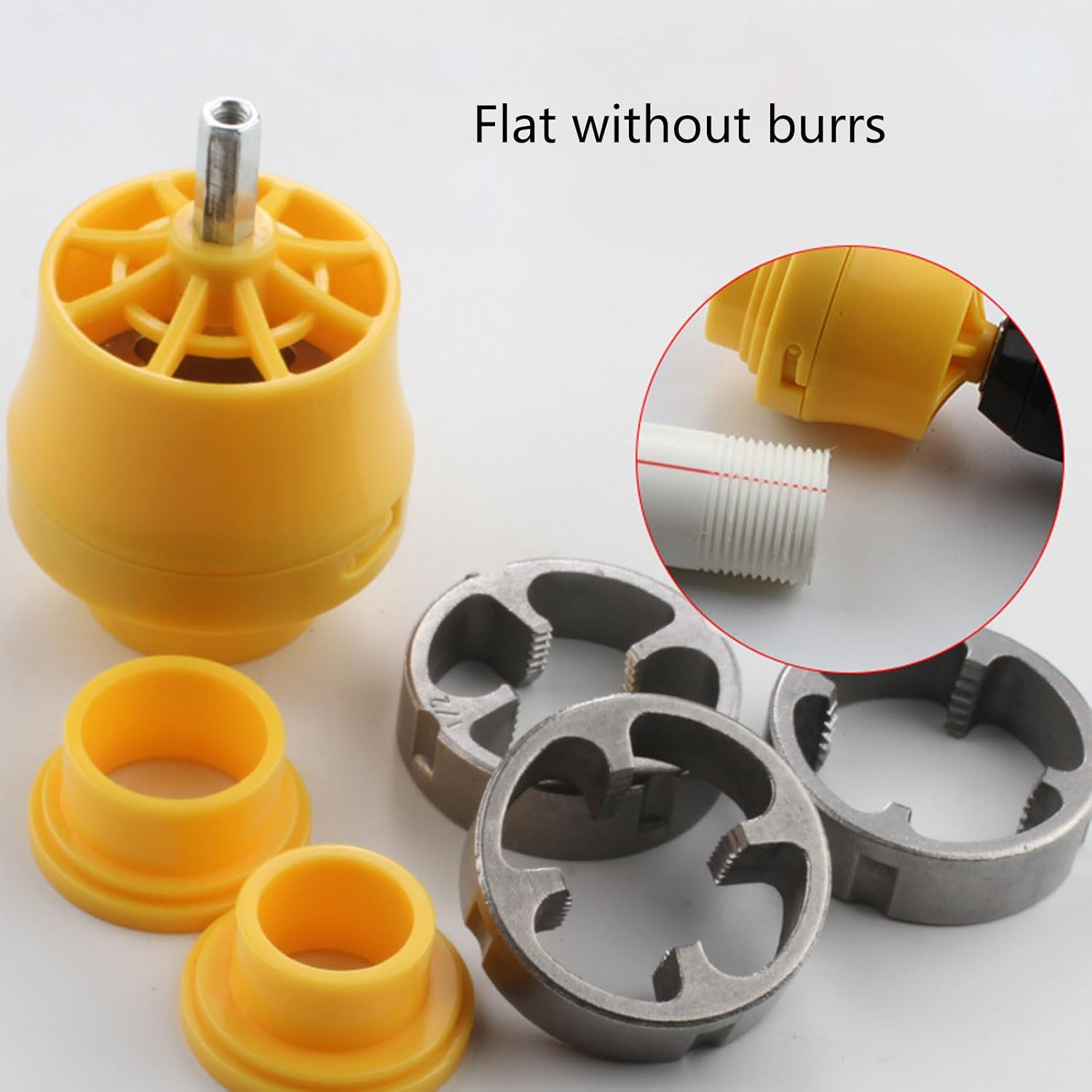 PVC Pipe Threading Tool Set Thread Maker Pipe Threader Electric Drill Adapter for 1 / 2inch 3 / 4inch 1in Size Plumbing Round Die Set