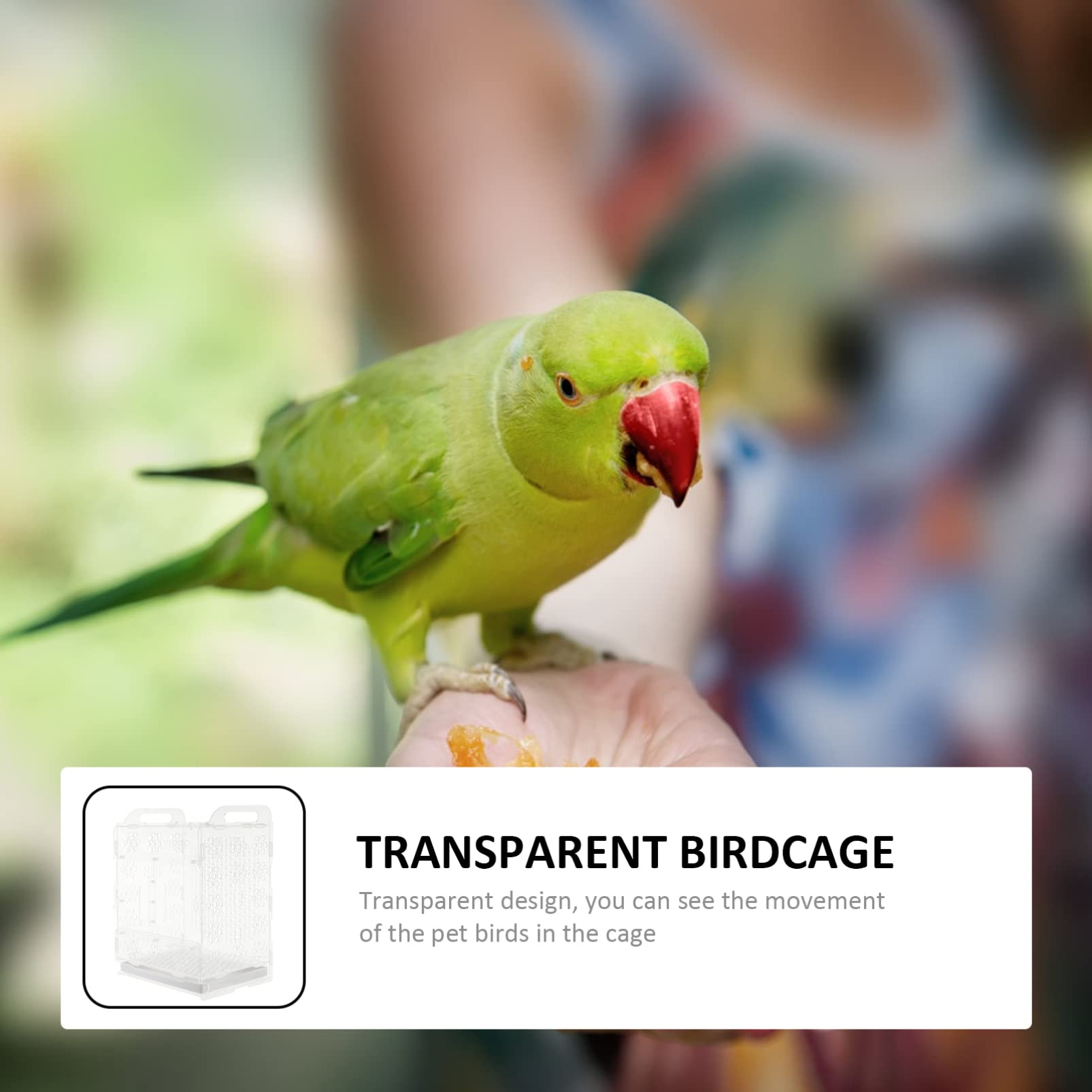 POPETPOP Jaula para Loros De Acrílico Diseño Transparente con Bandeja Ideal para Aves