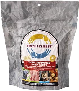 Fresh Is Best - Tasty Trimmings Freeze Dried Raw Meal Topper for Dogs & Cats - Pork, 6 Ounces