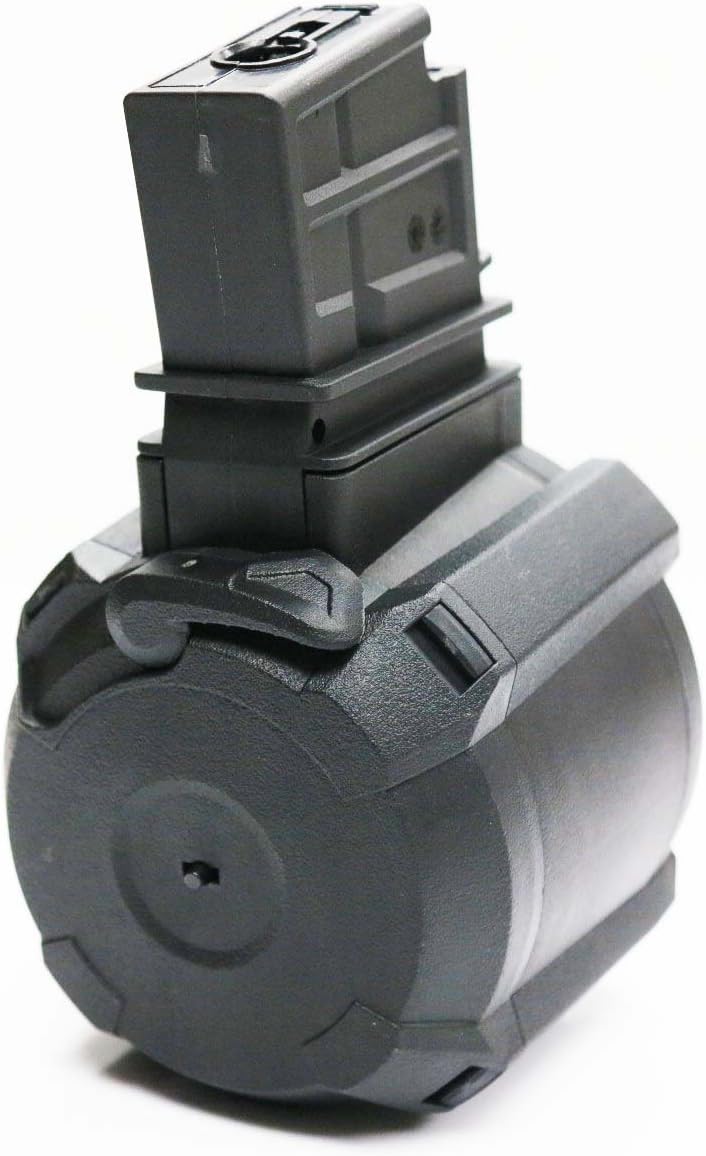 BATTLEAXE 1400rd Electric Drum Magazine for Tokyo Marui, Umarex, CYMA, JG, Classic Army G36 Airsoft AEG (Black)