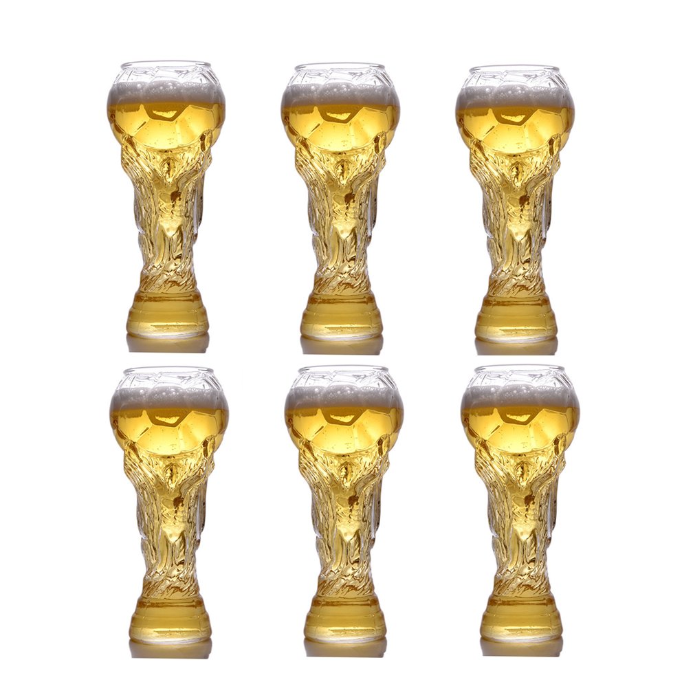 Taza De Cerveza 2X Taza De Cristal Vasos De Vino Personalizados Cerveza Steins Copa Del Mundo Copa De Titanio En Forma Mejor, Regalo Para Tu Aficionado Al Fútbol Tu Novio, Esposo.,6Cups