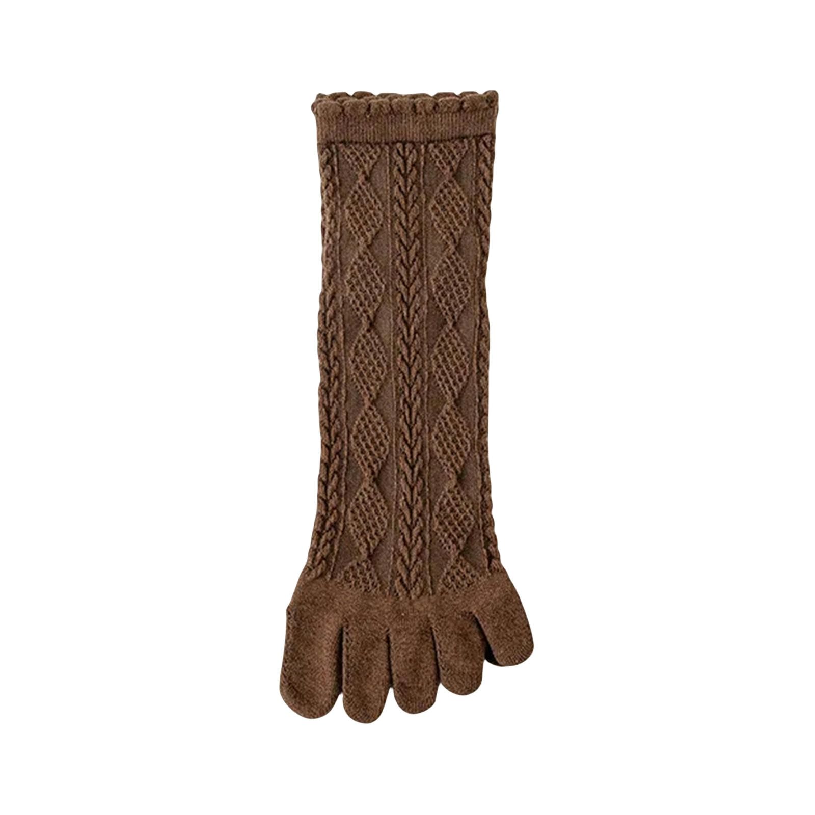 Calcetines Hombre Calcetines De Tubo Medio De Verano para Mujeres Tubo De Cinco Medias De Dedo Calcetines De Algodón Que Absorben Sudor-Café-Talla Única