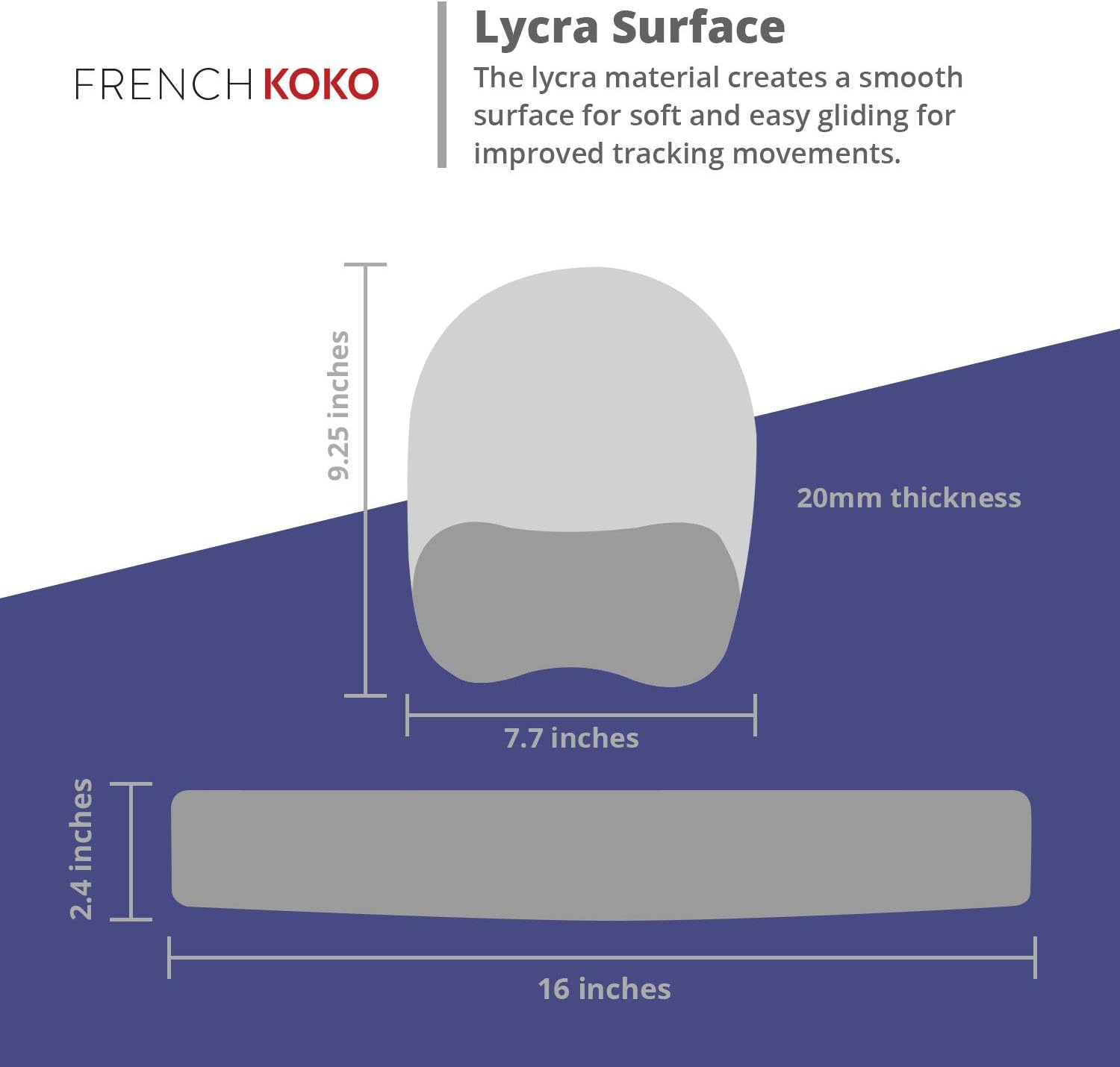 French KOKO Mouse Pad with Wrist Support and Keyboard Wrist Support, Non Slip Memory Foam Comfortable Cute Mousepad Gel Desktop Laptop Mac School Home Office Desk