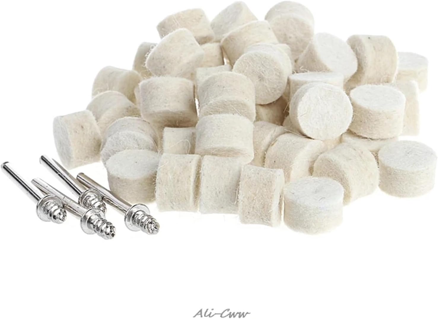 50pcs 13mm Wool Felt Polishing Buffing Wheel Grinding Polishing Pad 2pcs 3.15mm Shanks for Rotary Tool
