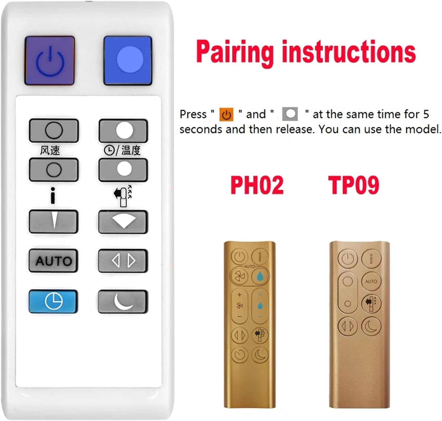 for humidifier Cooling and Heating bladeless Fan Universal Remote Control PH/AM/BP/TP/DP/HP00/01/02/03/04/05/06/07/08/09