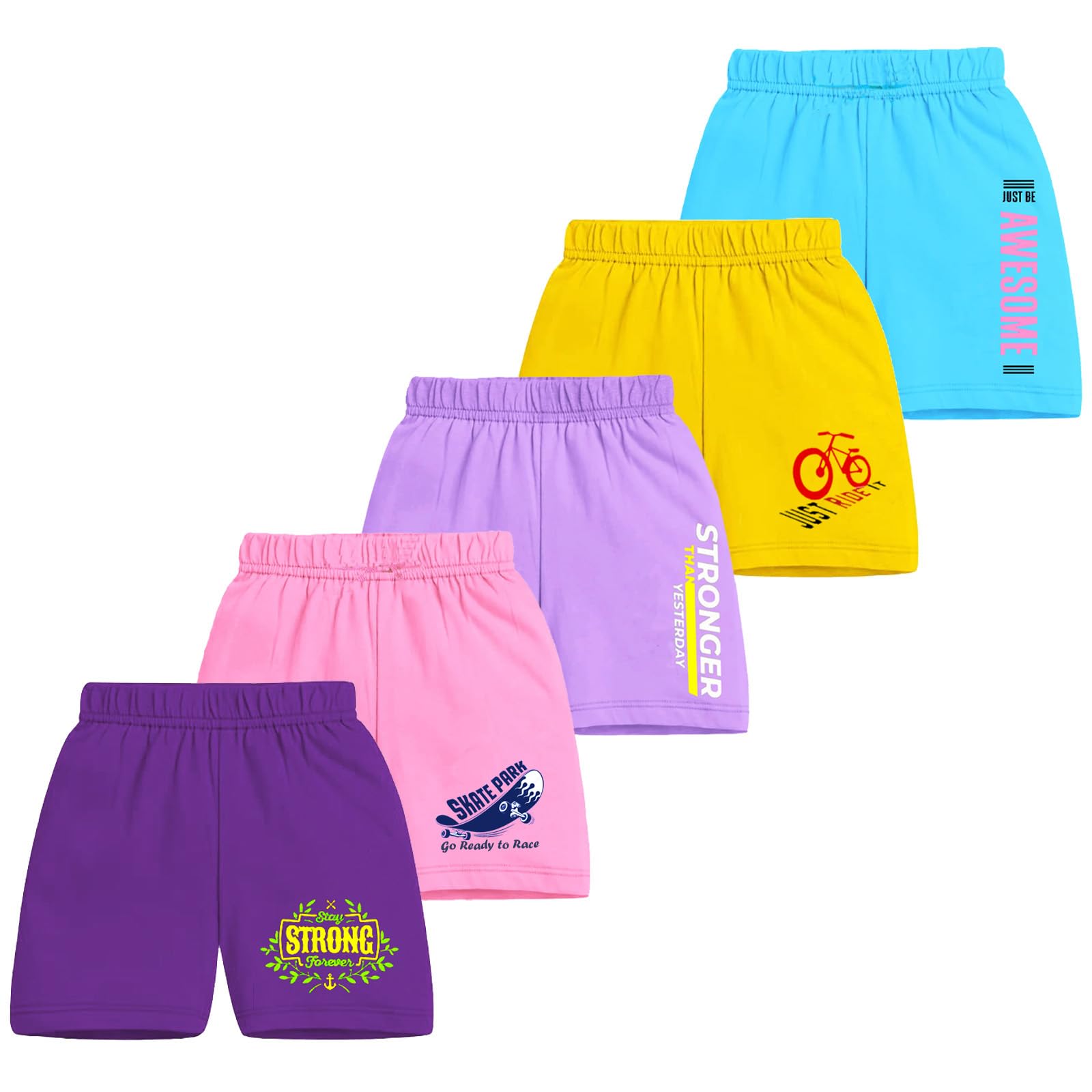 Boys&Girls Cotton Shorts Pack of 5-image-45