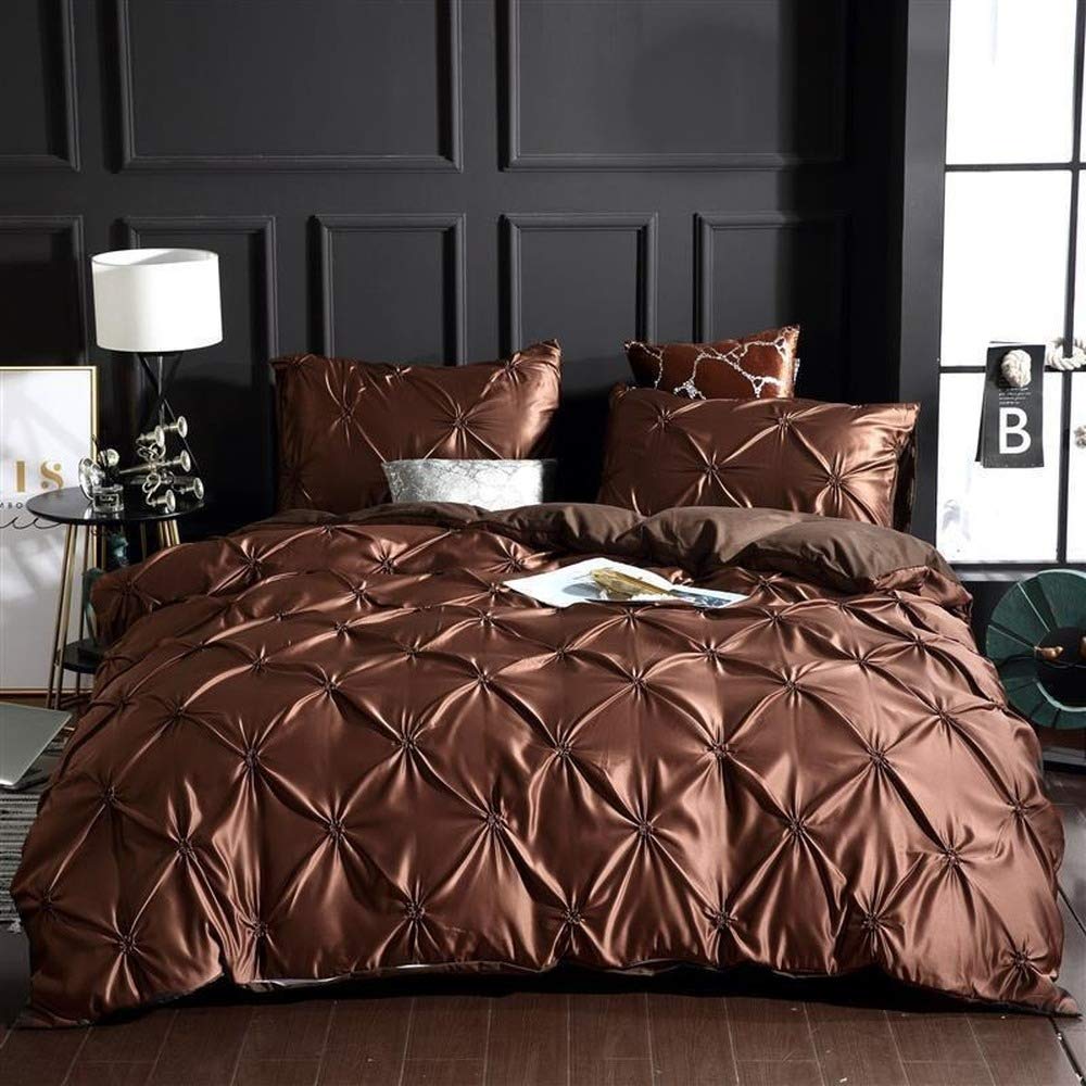 Parure de lit en soie lavée marron pour transformer votre chambre en cocon