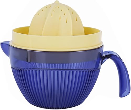 Exprimidor manual de plástico de naranjapomelolima de limón grande, prensa de cítricos de mano grande con colador de ranuras y taza de 20 onzas con