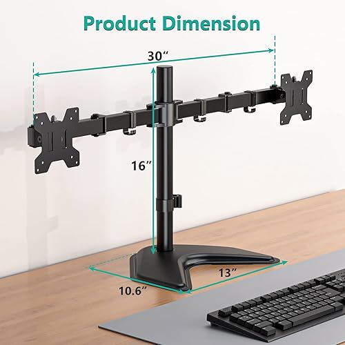 Miniatura 4 de Soporte doble para 2 monitores LCD de WALI (WL-M002), Negro
