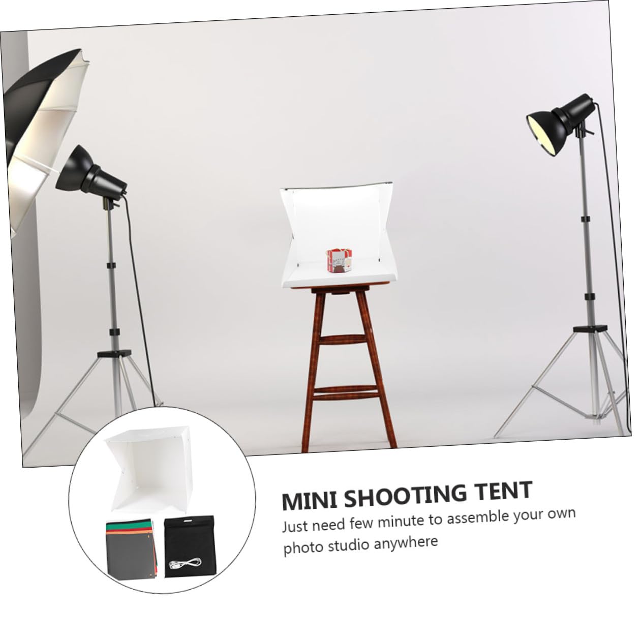 Homoyoyo Boîte à Lumière Photo Pliable 40 Cm LED Réglable, Tente Photo Portable en PVC et Polyester, Anti-Ombres pour Petits Produits et Mini Photographie