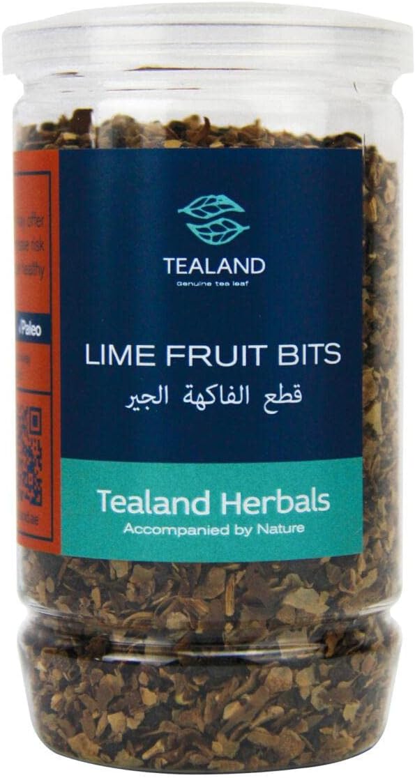 TealandHerbal Lime Fruit Bits Tea Antioxidant Rich Natural Ingredients & Pure Taste Caffeine-Free Stress Relieving Immune Support 120g