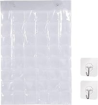 Card Holder, Wall Mounted, Holds 48 Cards, Photo Display Holder, Wall Pocket, Large Capacity, Anti-Scratch, Transparent, Card Protection, Fits Within 9cm*9cm, Space Saving (Set of 1)