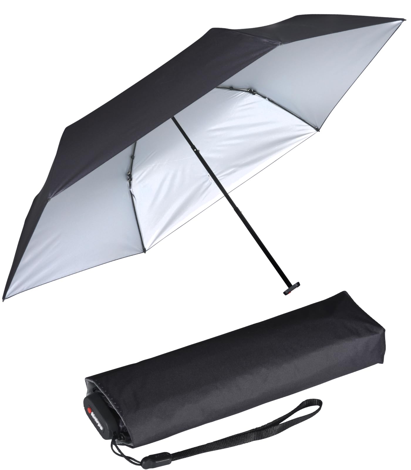 Ombrello tascabile Knirps Ultra US.050 Slim Manual - Ultra leggero e piatto - Resistente alle tempeste - Antivento - 21 cm