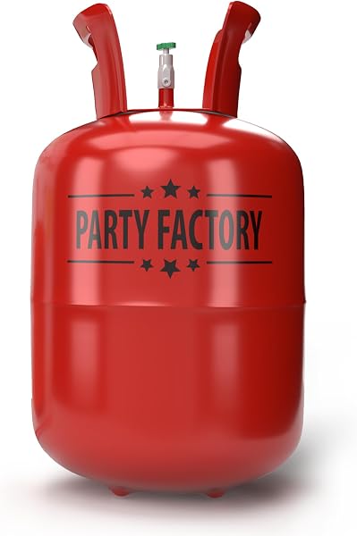 Party Factory – Helium Tank - for up to 30 assorted balloons (latex, LED & foil) – Party birthday decoration disposa