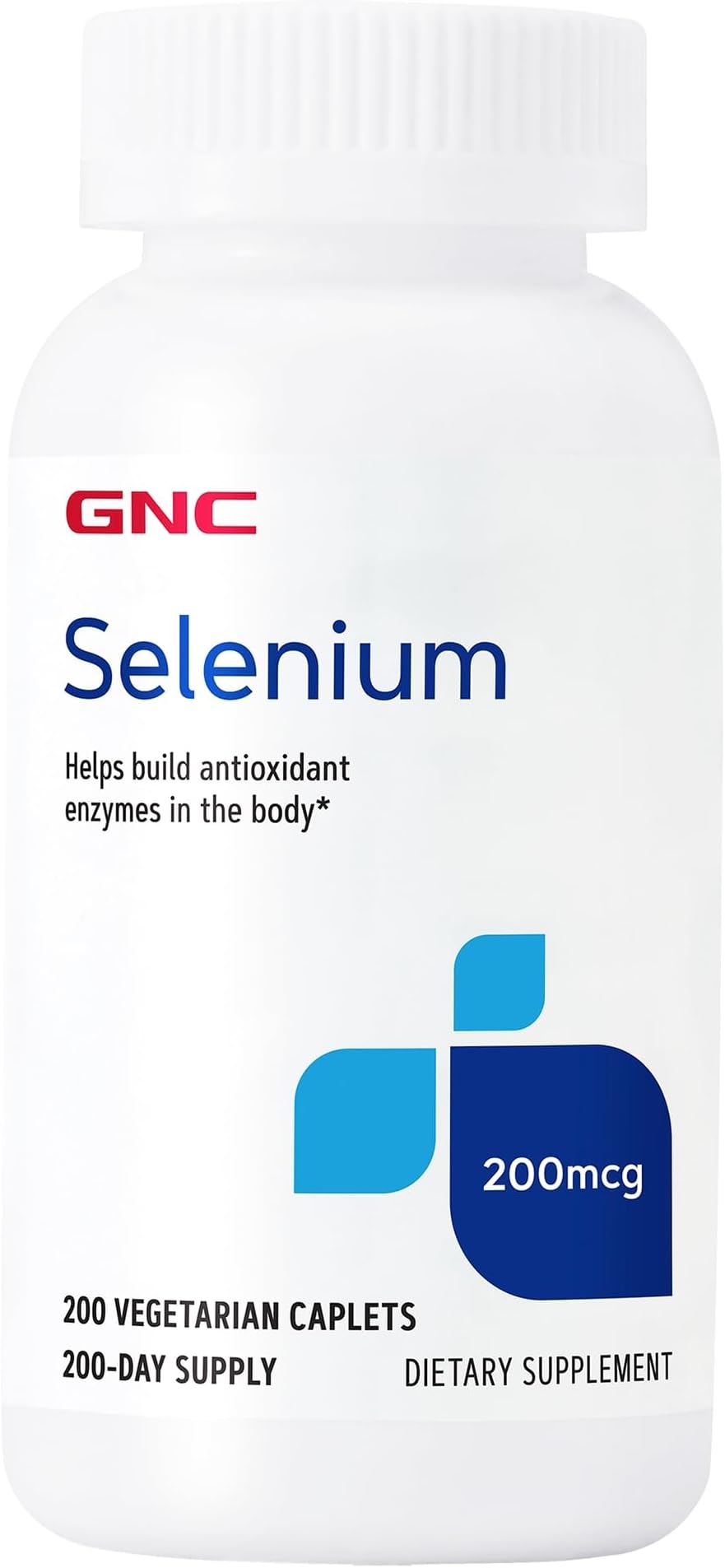 GNC Selenium 200mcg Supplement, 200 Vegetarian Tablets | Essential Trace Mineral that Helps Build Antioxidant Enzymes to Support Cellular Health, Vegetarian One-Tablet Serving