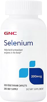 GNC Selenium 200mcg Supplement, 200 Vegetarian Tablets