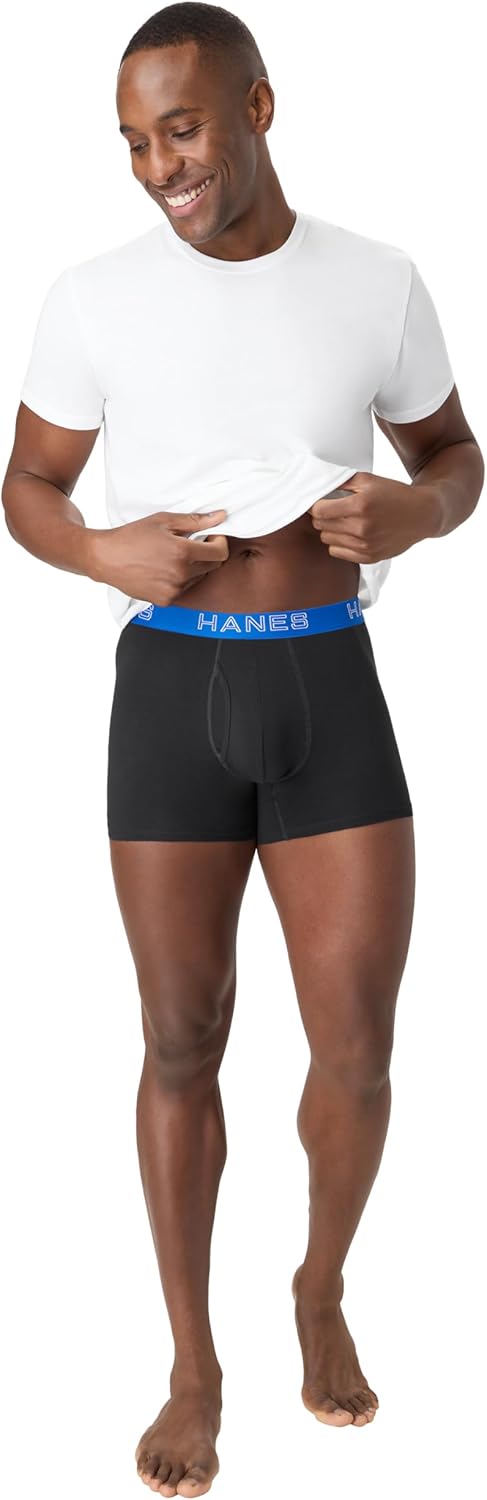 Hanes Men's Boxer Brief Underwear Pack, Stretch Cotton Boxer Briefs for Men, Moisture-wicking, 6-pack
