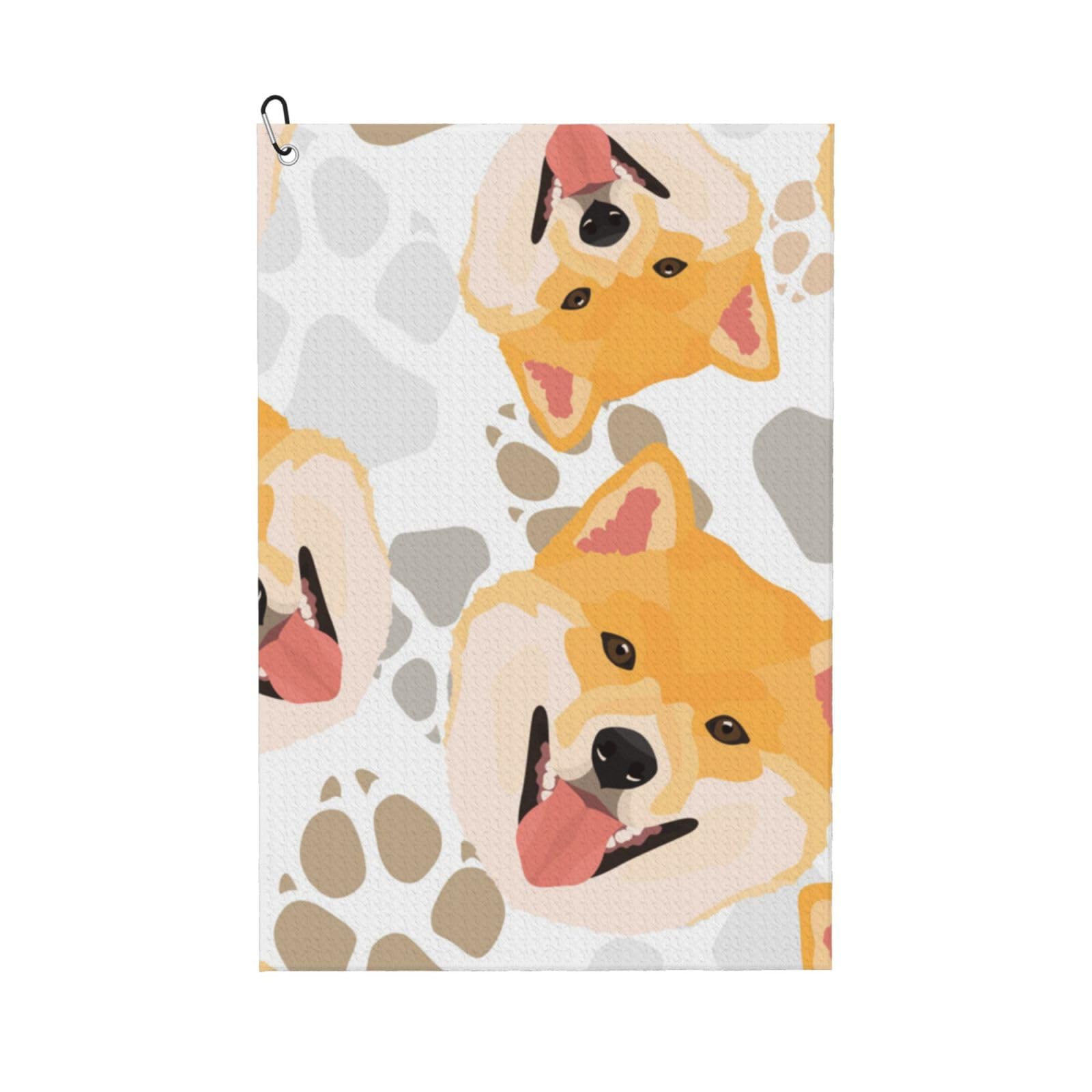 Hnnkloy Shiba Inu, 16x24 in Portable Waffle Golf Towels with Carabiner Clip for Golf Bag