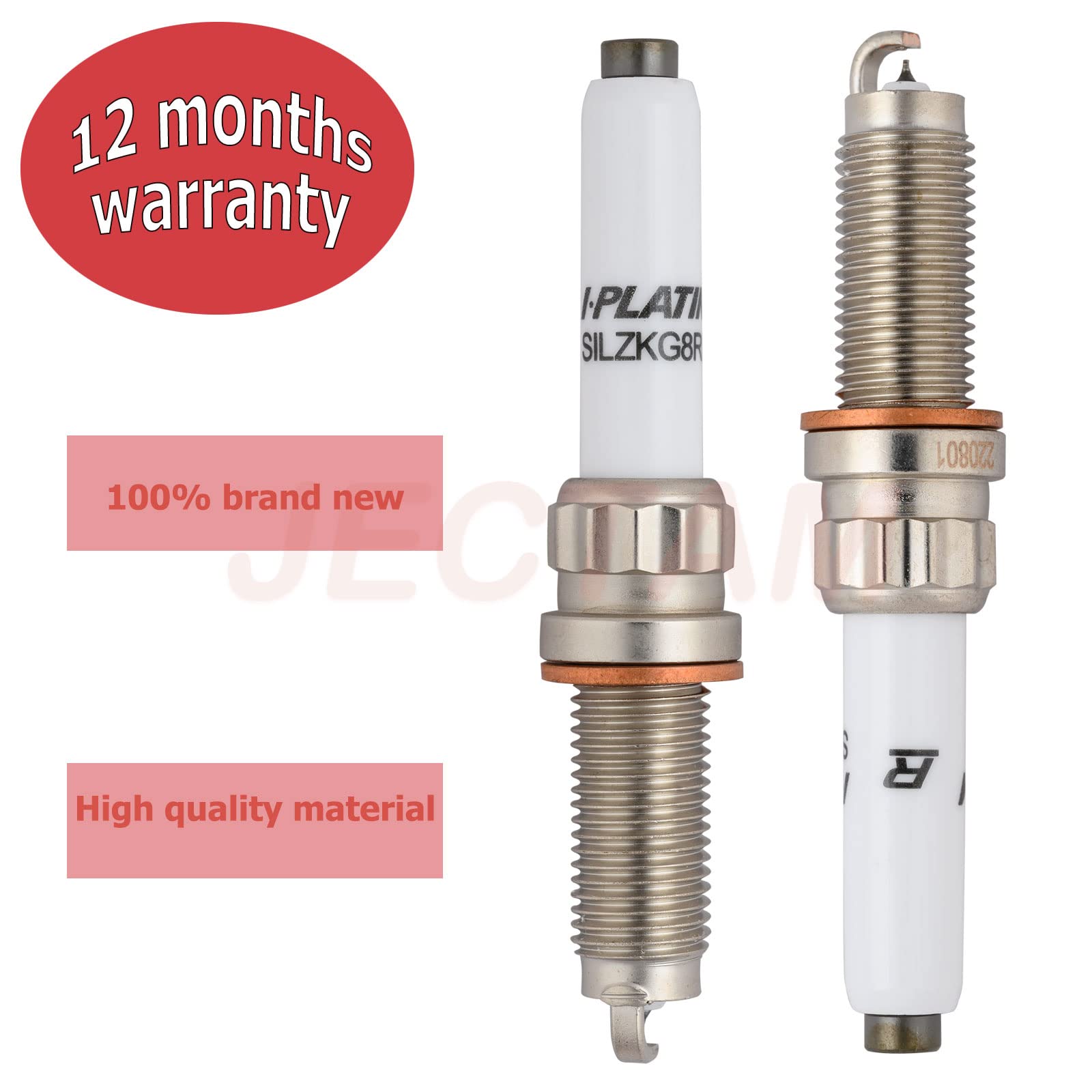Jectam Platinum Iridium Spark Plugs - 4-Pack SILZKGR8B8S Replacement For BMW 230i, 330i, 340i, 430i, 440i, 530i, 540i, 640i, 740i, X1, X2, X3, X4 & Mini Cooper