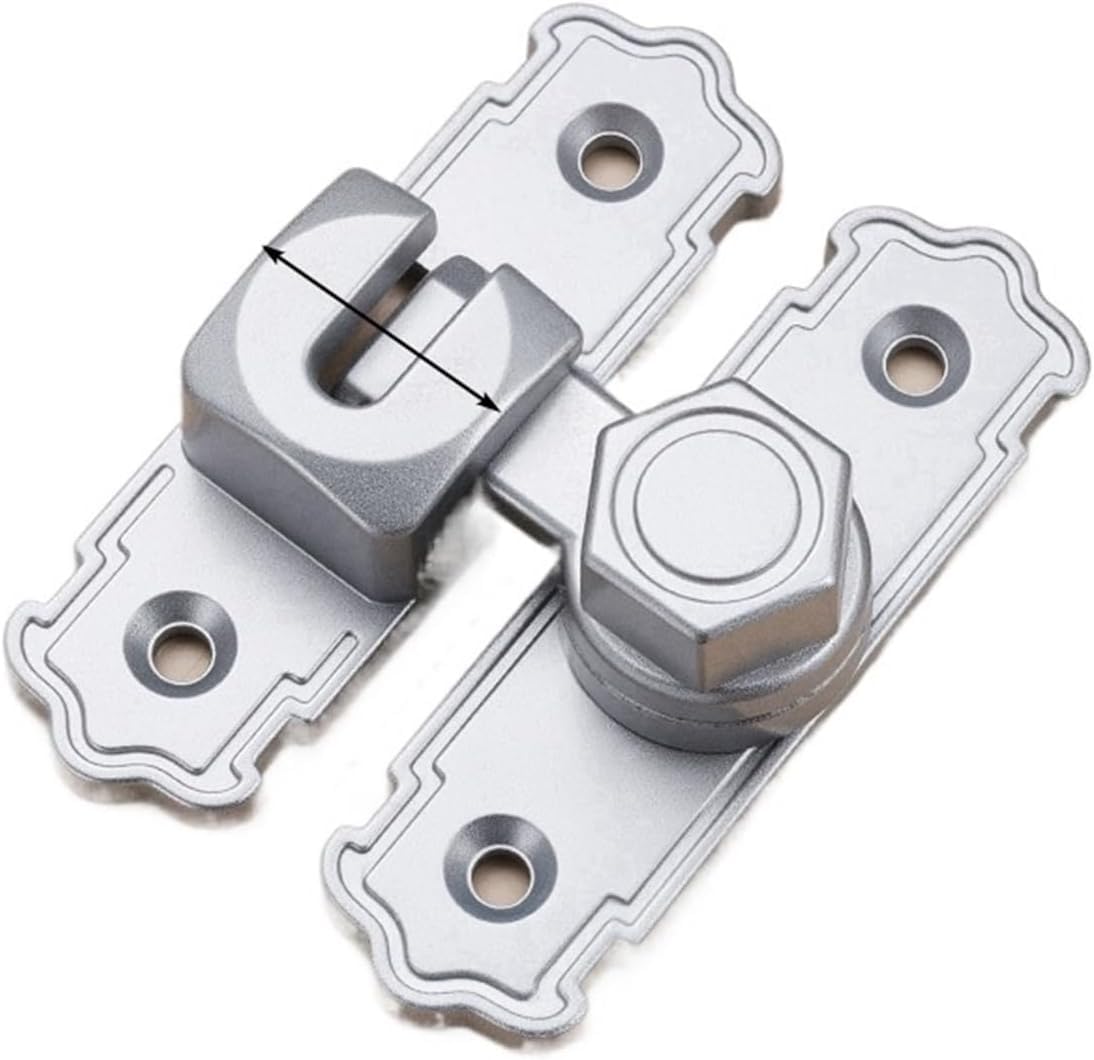 Barn Door Latch,1PC Gate Swing Slide Lock, Right Angle Bolt 90 180 Degree Toggle Sliding(Silvery)