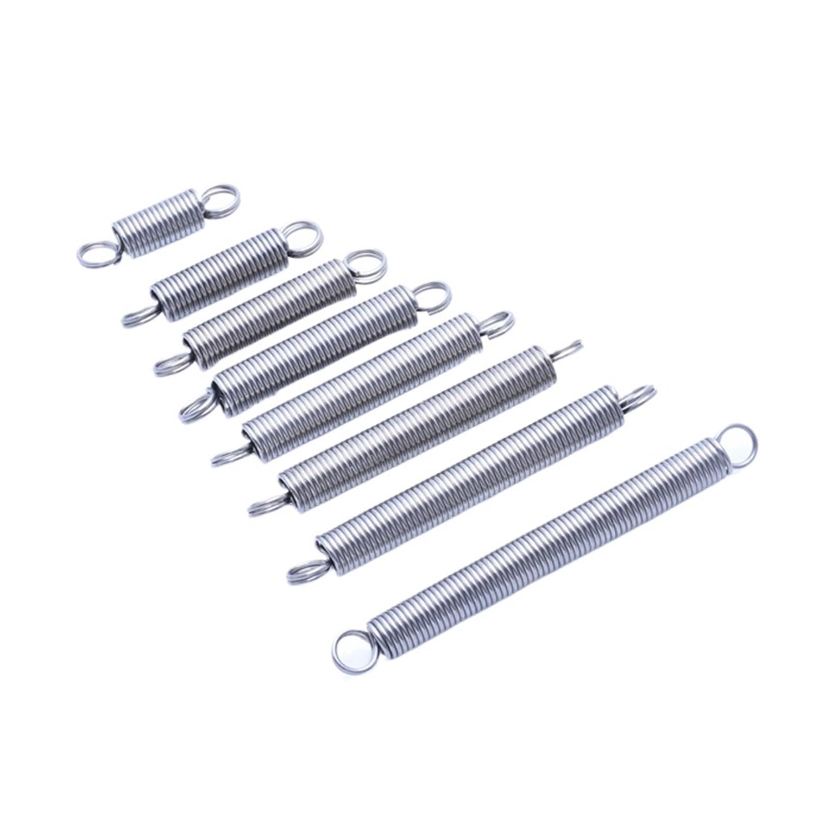 Molla di tensione del diametro del filo in acciaio inossidabile a doppia spirale a forma di L(0.3x3x200mm,20Pcs)