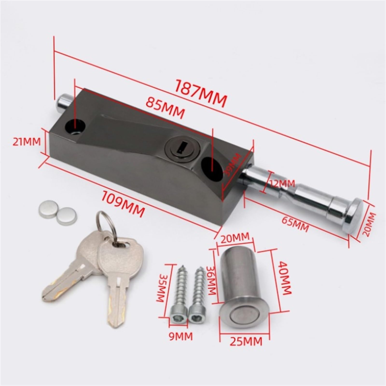 Fibbia con serratura in acciaio inossidabile, chiusura a scatto in ottone, chiusura a chiavistello for porta di sicurezza, serratura a chiavistello scorrevole con chiave, chiusura a leva for porta, se