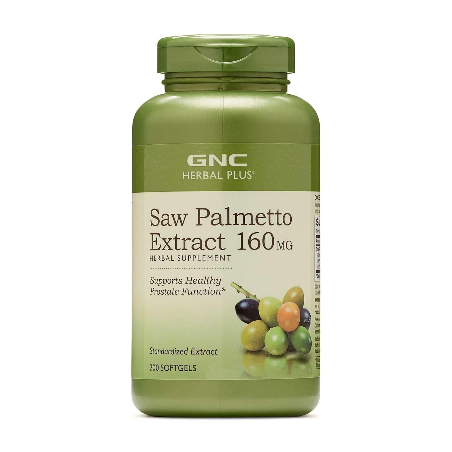GNC Herbal Saw Palmetto Extract 160mg Supplement, 200 Servings