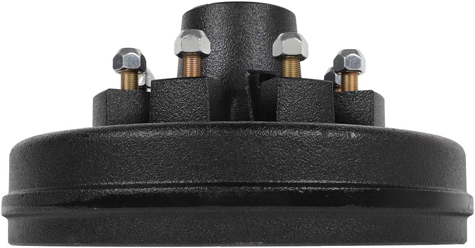 ECCPP Boat Trailer Brake Drum Hub Kit 12X2 8 Bolt 25580&14125A Black Spindle 7000lb Silver 8 on 6.5 BC - 22004K