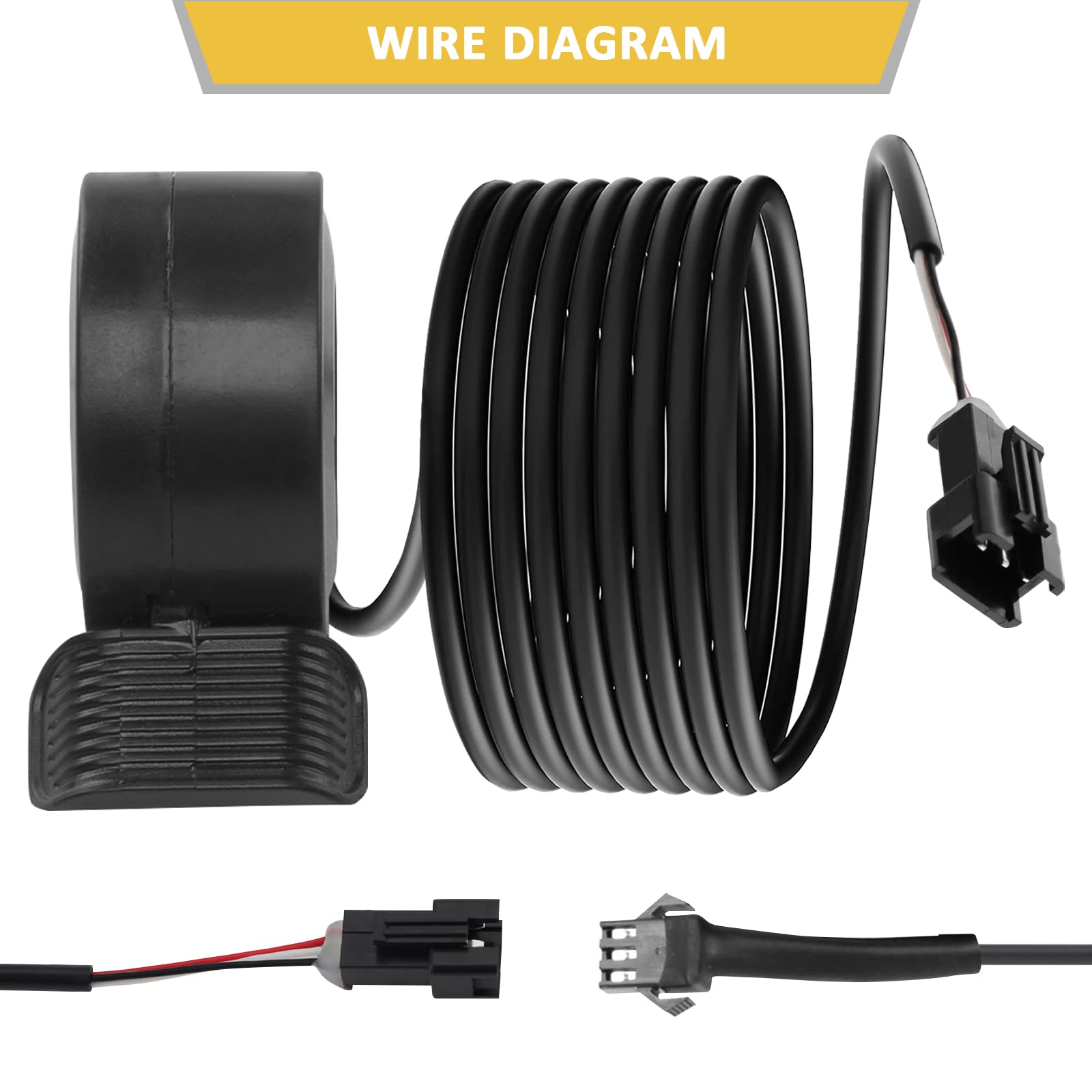 Accélérateur de pouce 12 V-72 V - Prise étanche - Contrôle de la vitesse - Pour vélo électrique
