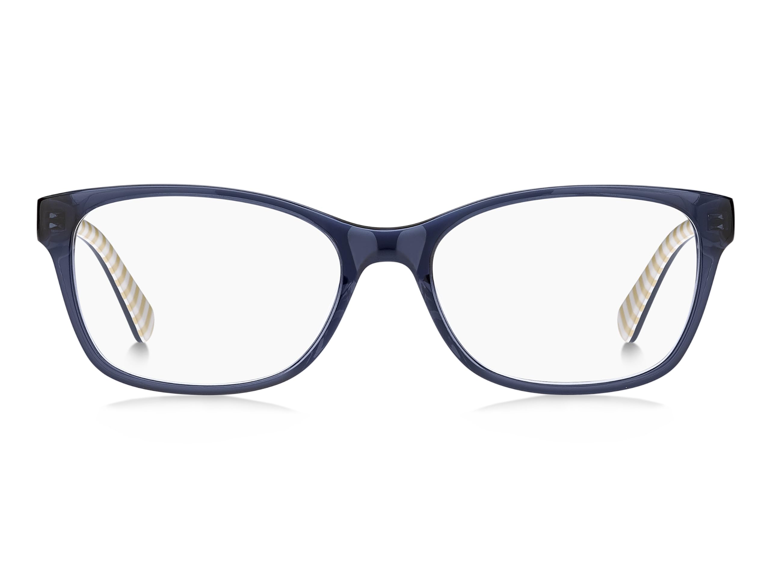 TOMMY HILFIGER Brille mit Sehstärke für Damen optional mit Sonnenbrillentönung oder Blaulichtfilter, Rechteckig, gefertigt aus Kunststoff (inklusive Brillenetui)