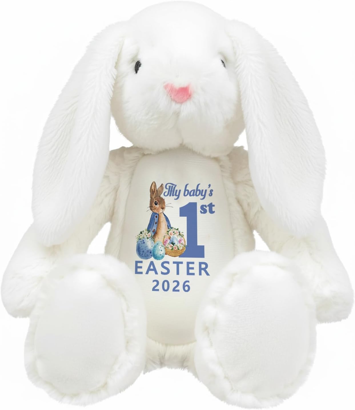 2025 My Baby's First Easter Gift Easter Themed Plush Bunny Toys Pillow Toys to Accompany Your Child Baby Flowers Newborn Gifts for Boys and Girls (Design 4)
