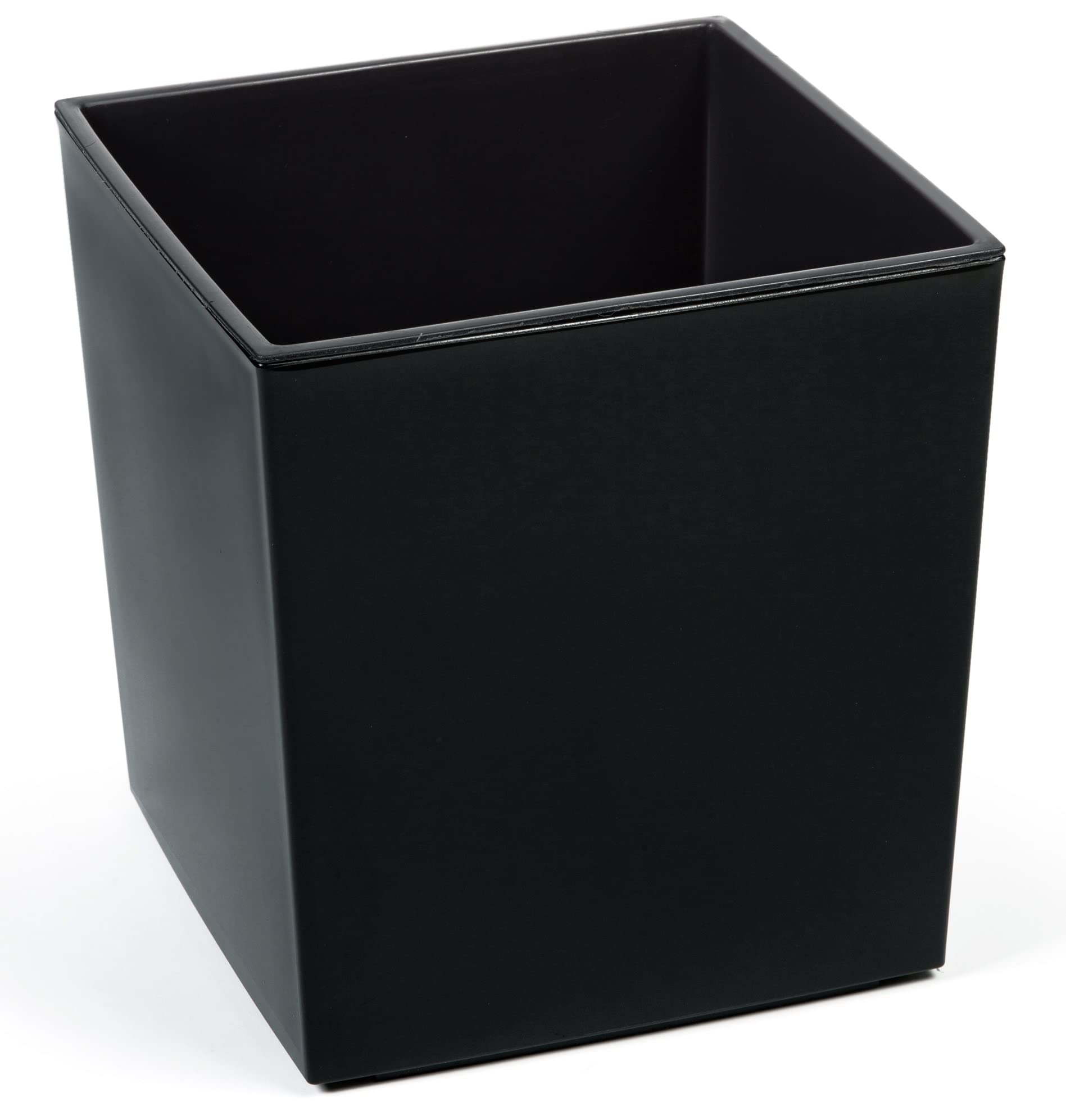 Tymar Pot de Fleurs, Pot de Fleurs, en Plastique, Grand Pot de Fleurs, carré, Brillant, pour Jardin, Balcon, terrasse, Maison (Noir, 40 x 40 cm)