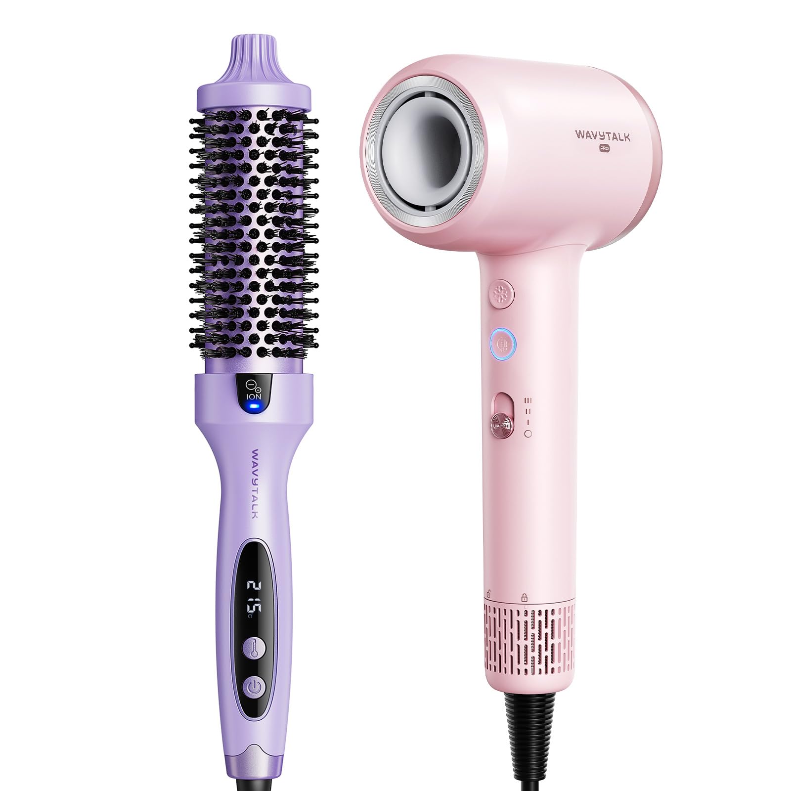 Wavytalk Blowout Boost Thermobürste Lila and Turblow Pro Föhn