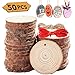 Produktbild G.C Natürliche Holzscheiben 50 Stück 6,1 cm - 7,1 cm unlackiertes Holzset für DIY Basteln Weihnachten Ornamente