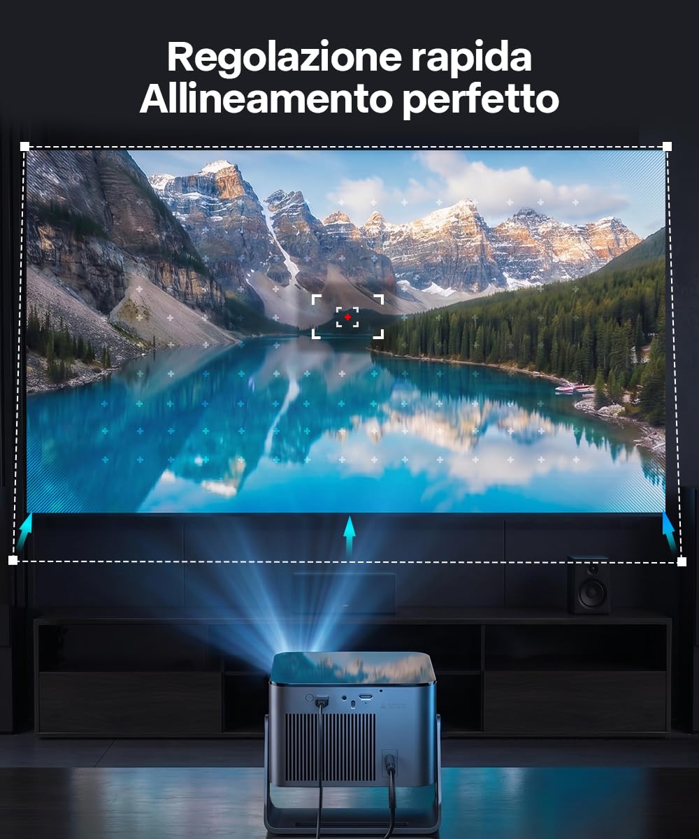 Magcubic Mini proiettore 4K【Compatibile con Netflix】1080P Nativo,600 ANSI | Auto Focus e Keystone, WiFi 6 & Bluetooth, Proiettore portatile Home Cinema per Camera e Esterno HY350NTV